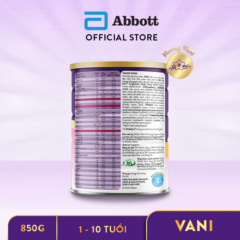 Ảnh Sữa bột Pediasure 800g hương vani 2