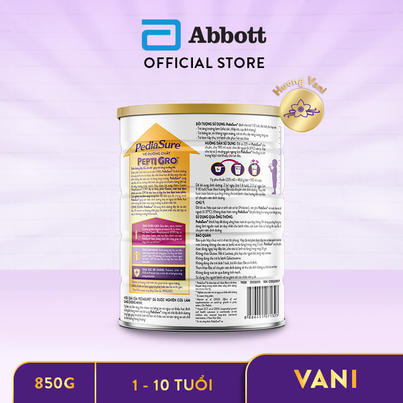 Ảnh Sữa bột Pediasure 800g hương vani 3