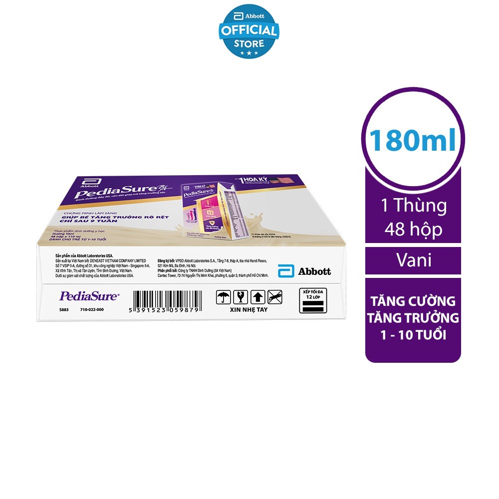 Ảnh Thùng 48 Hộp Sữa nước Pediasure Vani 180ml/hộp 2