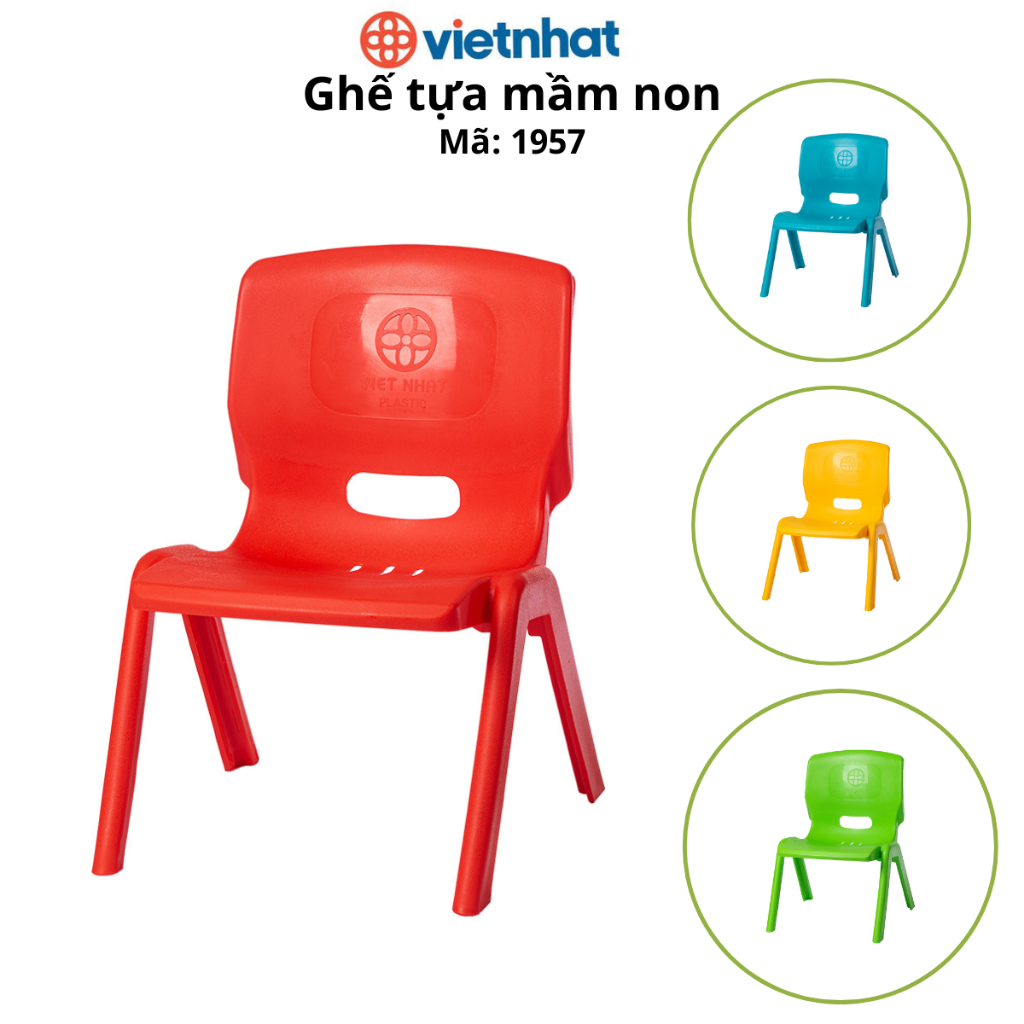 Ghế Tựa Mầm Non Tiểu Học Cao 44,5 x Rộng 28 x Dài 30,5 cm Dày Đẹp