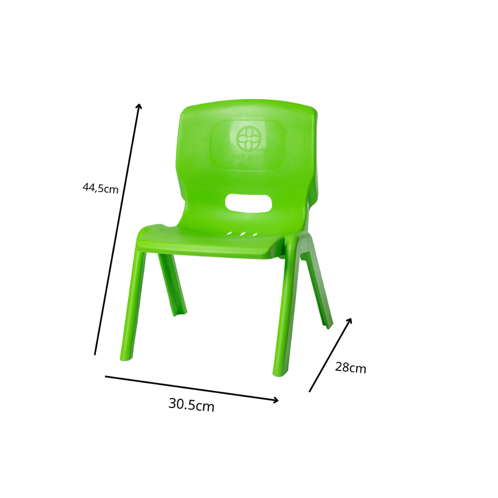 Ghế Tựa Mẫu Giáo Bền Đẹp Kích thước: Dài 28 x Rộng 30.5 x Cao 44.5 cm Việt Nhật