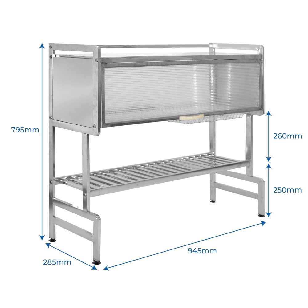 Tủ kệ đa năng Jumbo QUI PHÚC, inox cao cấp, chắc chắn, thiết kế hiện đại, có nắp đậy chống bụi