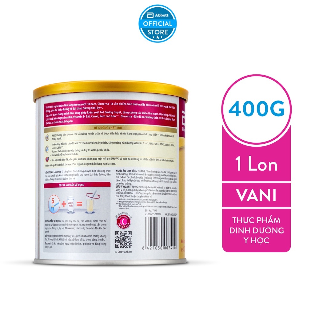 Ảnh Sữa bột dành cho người bị tiểu đường Glucerna Abbott 400g 2