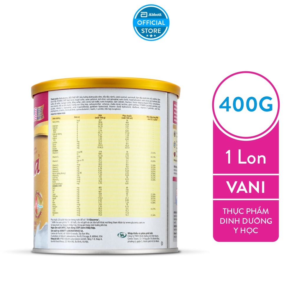 Ảnh Sữa bột dành cho người bị tiểu đường Glucerna Abbott 400g 3
