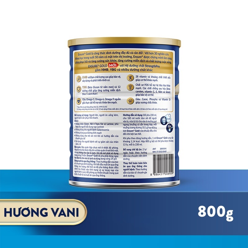 Ảnh Sữa bột Ensure Gold Abbott hương vani (HMB) 850g 1