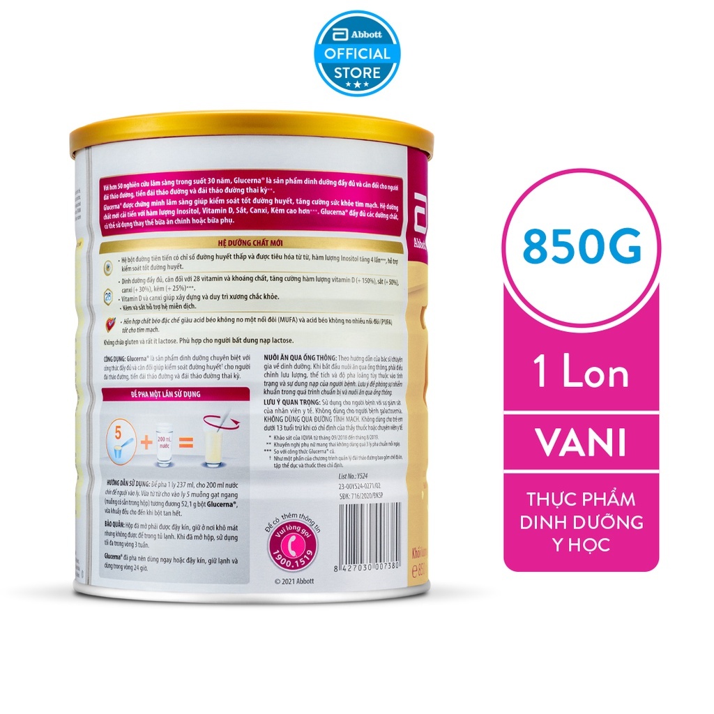 Ảnh Sữa bột dành cho người bị tiểu đường Glucerna Abbott 850g 2