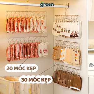 Móc Treo Tất Vớ, Đồ Lót Nhiều Kẹp Tích Hợp Khoá Chống Trượt, Móc Treo Đồ Cho Bé, Móc Phơi Đa Năng