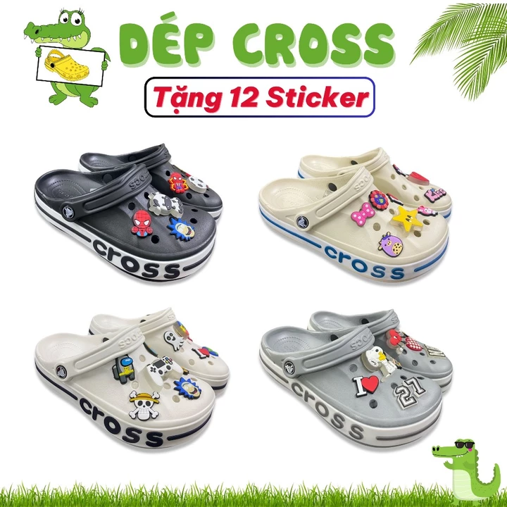 Dép Cross Baya Sục Cross Thời Trang, Dép Bánh Mì Sục Bít Đầu Cá Tính Chống Trơn Trượt