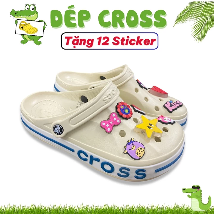 Dép Cross Baya Sục Cross Thời Trang, Dép Bánh Mì Sục Bít Đầu Cá Tính Chống Trơn Trượt