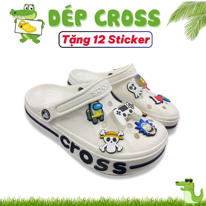 Dép Cross Baya Sục Cross Thời Trang, Dép Bánh Mì Sục Bít Đầu Cá Tính Chống Trơn Trượt