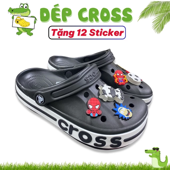 Dép Cross Baya Sục Cross Thời Trang, Dép Bánh Mì Sục Bít Đầu Cá Tính Chống Trơn Trượt