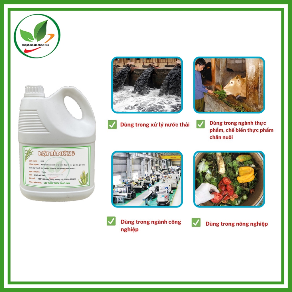 MẬT RỈ ĐƯỜNG BIO LOẠI 1. Đậm Đặc màu nâu cánh gián, có mùi thơm nhẹ Can 5kg
