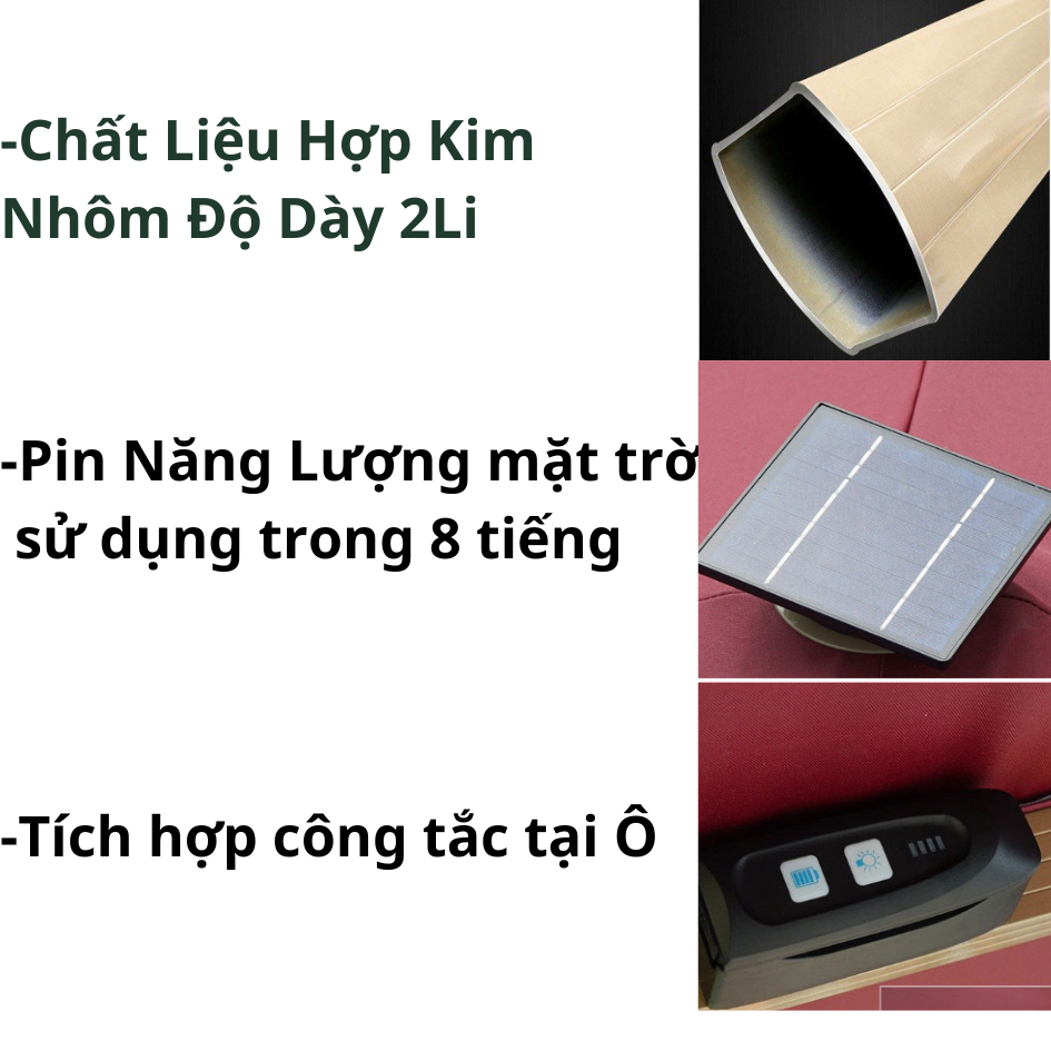 Ô Lệch Lâm Có Đèn Led Hạt 3x3m Hợp Kim Chính Hãng có đèn dạng sao đế nhựa đổ nước, đế Inox