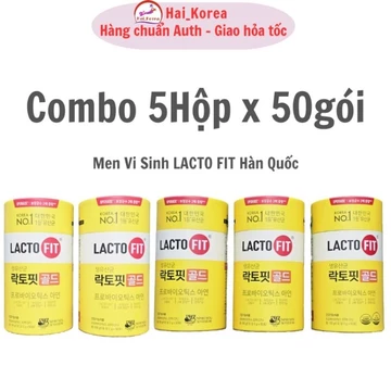 Combo 5 Hộp 50 gói Men Vi Sinh Lacto - Fit Gold Men tiêu hóa Lacto fit hàng đầu Hàn Quốc