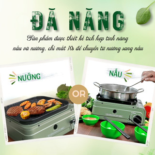 Bếp Lẩu Nướng Mini Đa Năng NaMilux NH-G3323PE│Đã Có Nướng Thì Phải Có Lẩu│Không Khói│Chống Gió Siêu Việt│Hàng Chính Hãng