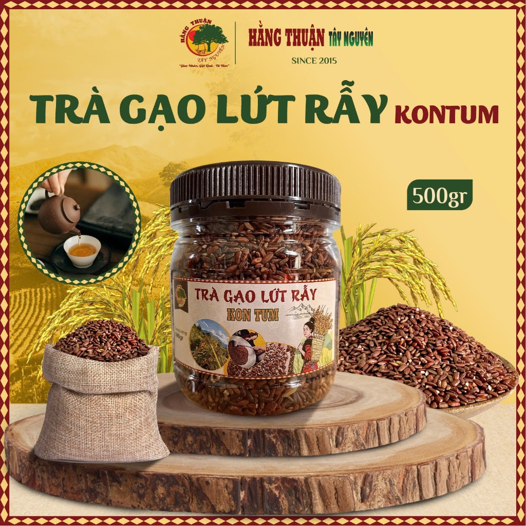 Trà Gạo Lứt Rẫy Đậu Đen Xanh Lòng Hằng Thuận Tây Nguyên, Lợi Mát Sữa, Thanh Nhiệt