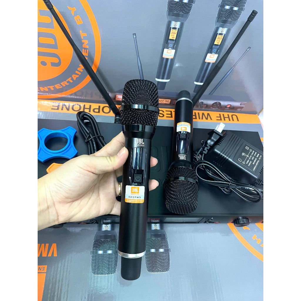MICRO KHÔNG DÂY JBL VM2000 HÁT NHẸ , CHỐNG HÚ/RÍT CỰC TỐT, MIC TỰ NGẮT ...