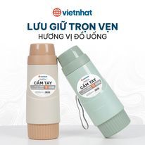 Phích giữ nhiệt cầm tay, Bình đựng cà phê, Bình đựng sữa 450ml Chính Hãng Việt Nhật (mã 3980)