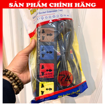 Ổ cắm đa năng kéo dài chính hãng SINO - Loại 4 ổ cắm, dây dài 3m hoặc 5m