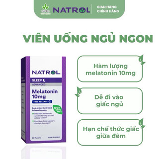 Viên Uống Hỗ Trợ Giấc Ngủ Natrol Melatonin Advanced Sleep 10mg (60 Viên/Lọ)