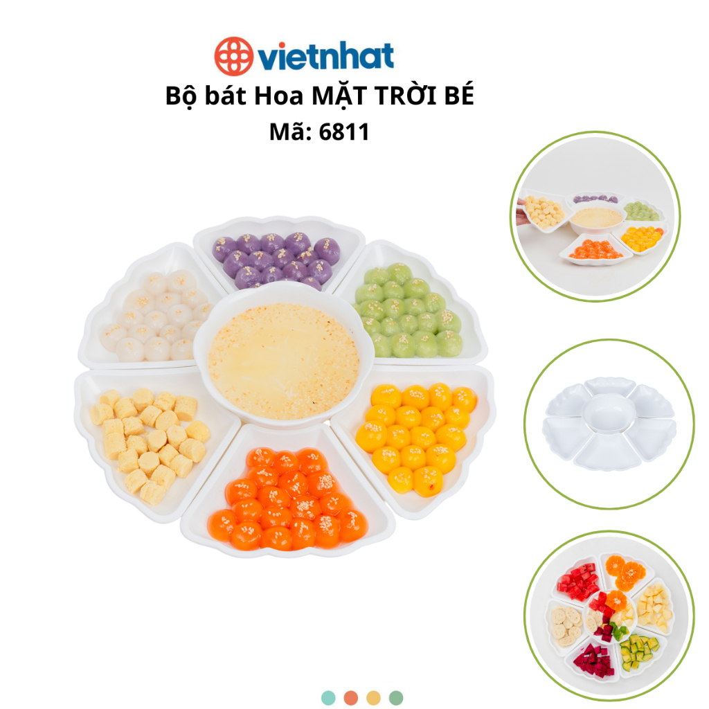Bộ Bát Hoa Mặt Trời 6 Cánh Chuyên Dùng Cúng Gia Tiên Chính Hãng Việt Nhật