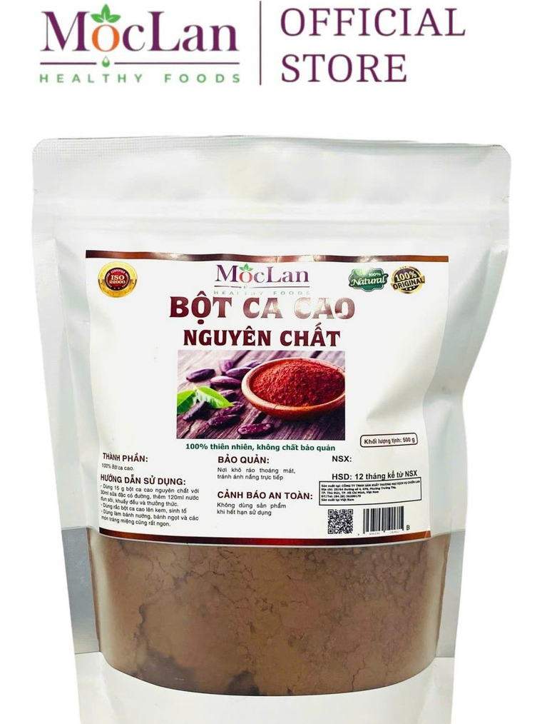 Ảnh Bột Cacao Nguyên Chất 100% đậm vị Mộc Lan Healthy - 250g, 500g 2