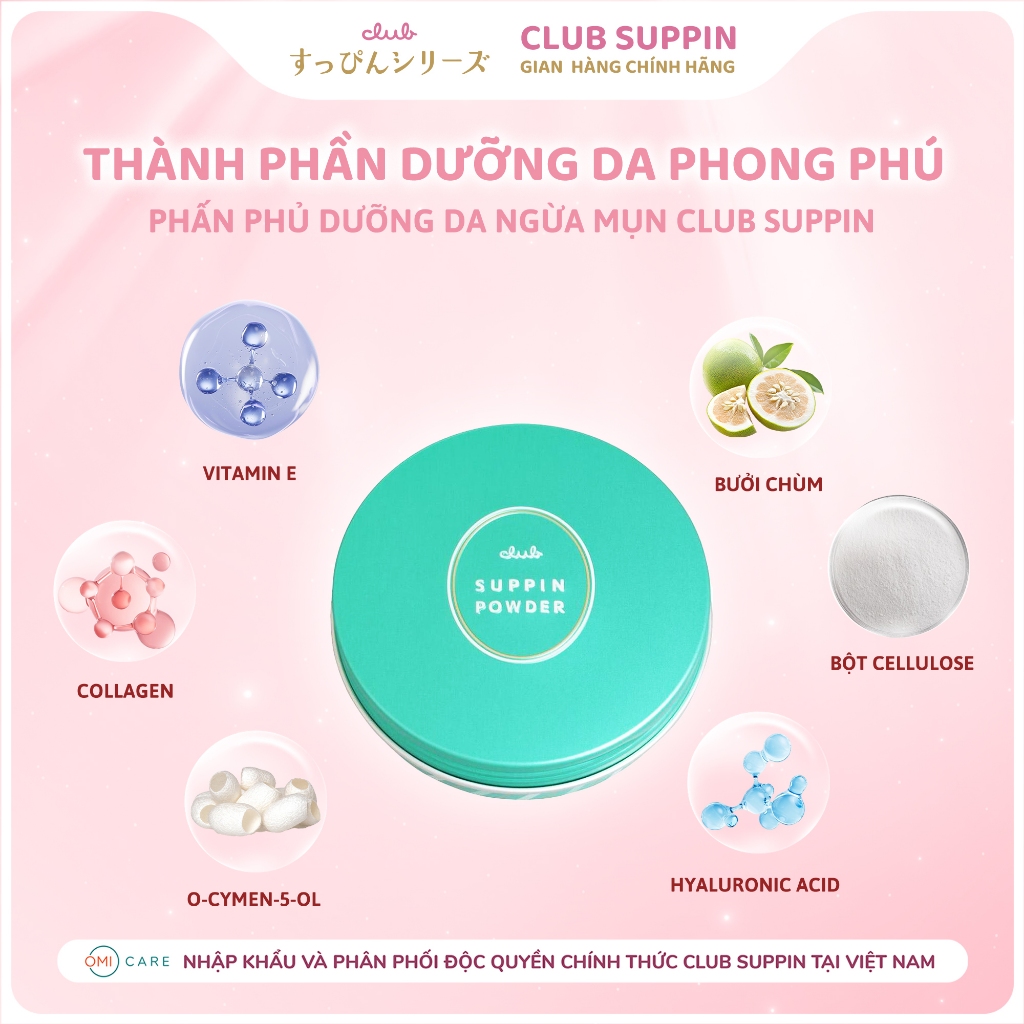Ảnh Phấn Phủ Dưỡng Da, Giảm Mụn, Che Phủ Lỗ Chân Lông Club Suppin Nhật Bản Hộp 26g 2
