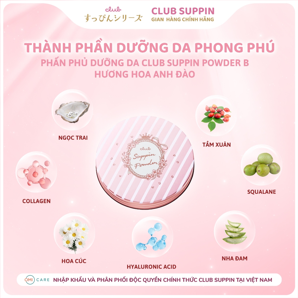 Ảnh Phấn Phủ Dạng Nén Club Suppin Nhật Bản Kiềm Dầu, Lâu Trôi, Dưỡng Ẩm, Dưỡng Trắng Da Cho Mọi Loại Da (Nhiều Phân Loại) 2