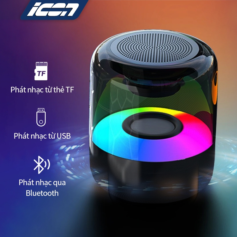 ICON Loa Bluetooth không dây âm trầm mạnh mẽ, âm thanh vòm 360°có đèn ...