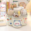 Hộp đựng bút để bàn xoay 360 thiết kế bông hoa 6 ngăn, Hộp đựng văn phòng phẩm để bàn