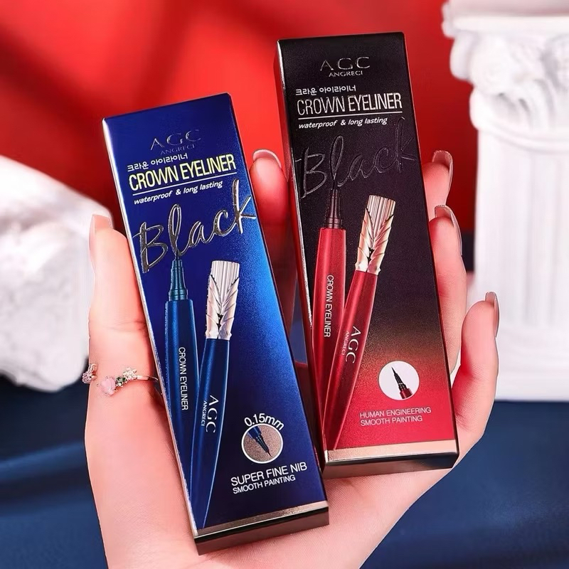 Bút Kẻ Mắt AGC Crown Eyeliner 0.15mm – Chống Trôi, Đầu Siêu Mảnh, Lâu Trôi Cả Ngày