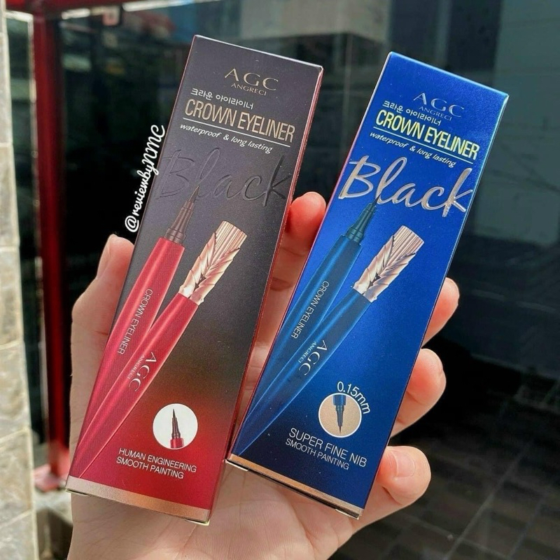 Bút Kẻ Mắt AGC Crown Eyeliner 0.15mm – Chống Trôi, Đầu Siêu Mảnh, Lâu Trôi Cả Ngày