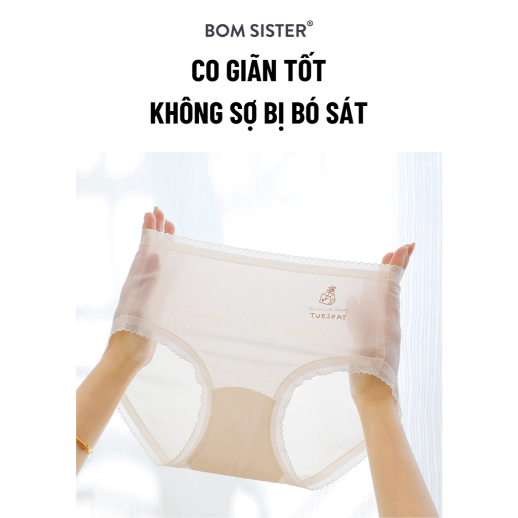 Ảnh Combo 5 ngày quần lót thun co giãn màu trơn, đáy may hai lớp, các ngày trong tuần BOM SISTER Q3674 4