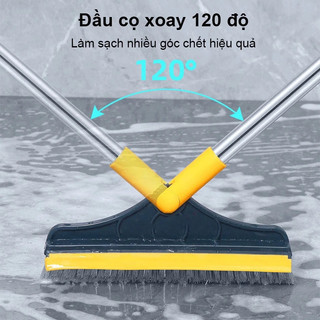 Chổi Cọ Nhà Vệ Sinh 2in1 Thông Minh, Cây Chà Sàn Đầu Tam Giác Gạt Nước Siêu Sạch, Xoay 120 Độ C3