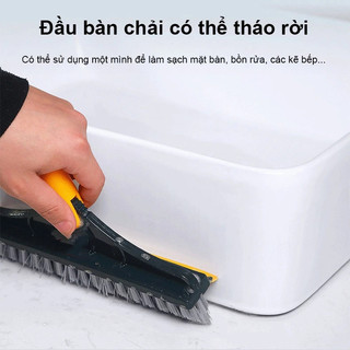 Chổi Cọ Nhà Vệ Sinh 2in1 Thông Minh, Cây Chà Sàn Đầu Tam Giác Gạt Nước Siêu Sạch, Xoay 120 Độ C3