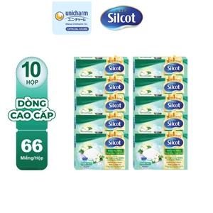 Bộ 10 hộp Bông trang điểm (bông tẩy trang) cao cấp Silcot Premium 66 miếng/hộp