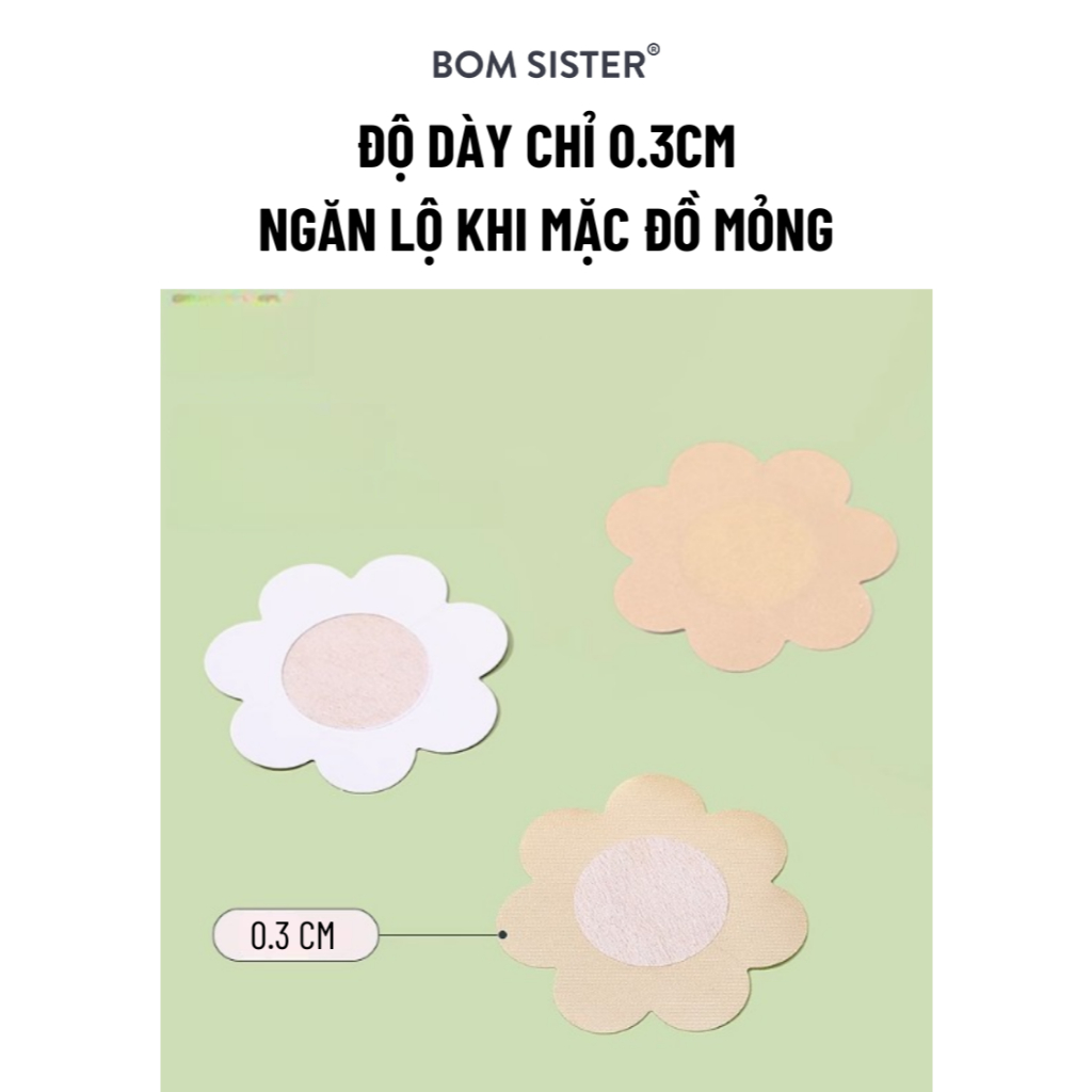 Ảnh 5 cặp dán nhũ vải trơn hình hoa BOM SISTER D012 4