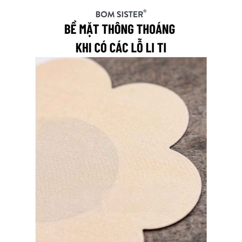 Ảnh 5 cặp dán nhũ vải trơn hình hoa BOM SISTER D012 3
