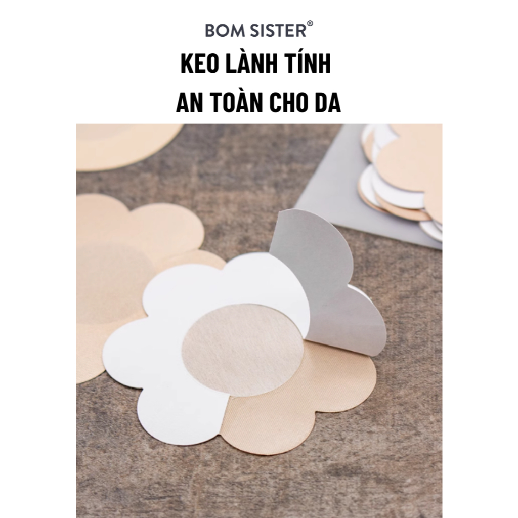 Ảnh 5 cặp dán nhũ vải trơn hình hoa BOM SISTER D012 2