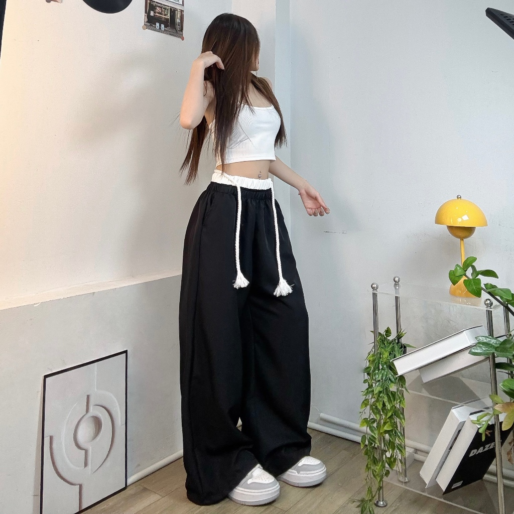 QUẦN KAKI ỐNG RỘNG KÈM DÂY THỪNG  FFCLUB MIX - UNISEX NAM NỮ
