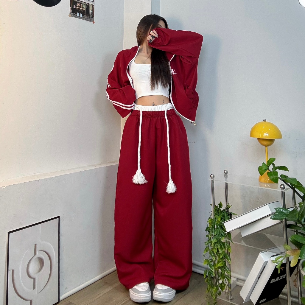 QUẦN KAKI ỐNG RỘNG KÈM DÂY THỪNG  FFCLUB MIX - UNISEX NAM NỮ