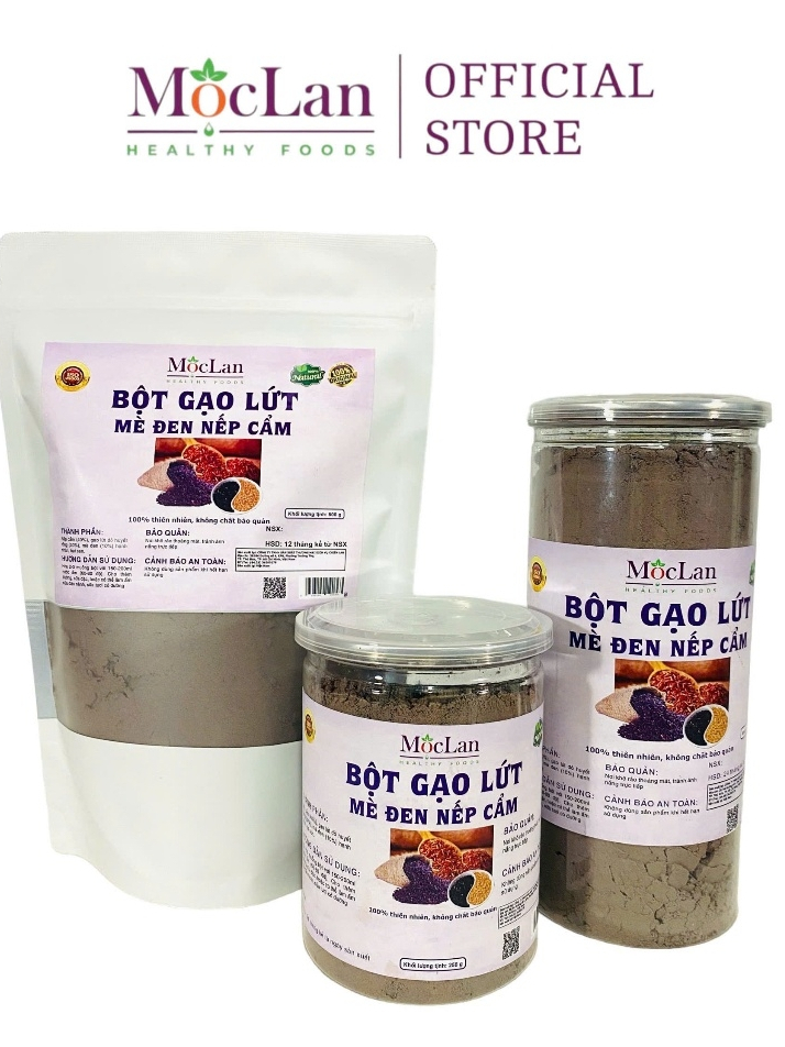 Ảnh Bột gạo lứt mè đen nếp cẩm Mộc Lan, thực phẩm giảm cân bổ sung dinh dưỡng - 250g, 500g 2