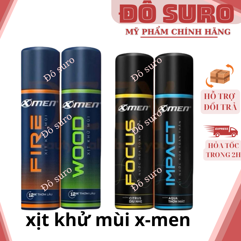 Xịt thơm toàn thân X-Men FIRE/WOOD cho nam lâu 100ml-140ml