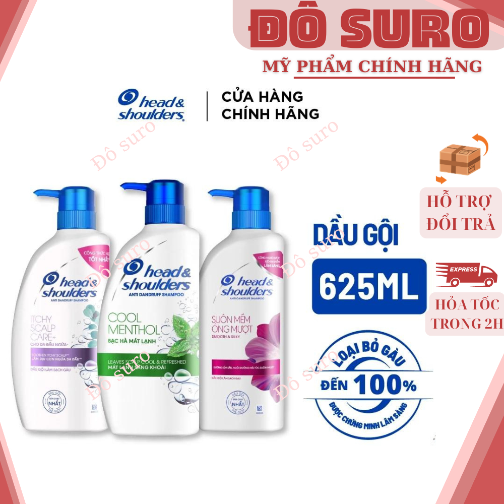 Dầu Gội Sạch Gàu HEAD&SHOULDERS Bạc Hà/ Giảm Ngứa Làm Sạch Vi Khuẩn - Chai 625ML