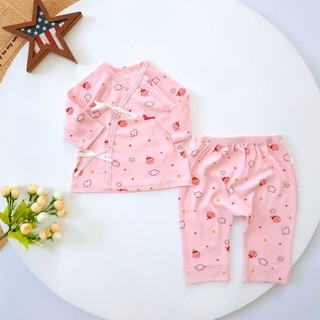 Bộ dài sơ sinh cột dây cao cấp chính hãng Bunny chất thun cotton cho bé 0-3 tháng