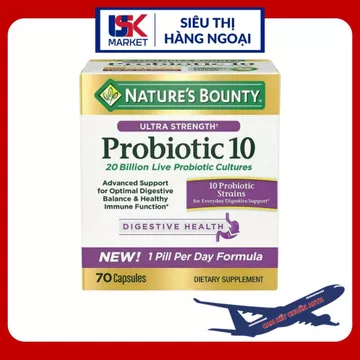 Date xa - Viên Uống Men Tiêu Hóa Nature's Bounty Ultra Strength Probiotic Hỗ Trợ Tiêu Hóa Tốt 70v