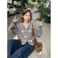 M.H STYLE ORDER Hàn Quốc màu tương phản tình yêu ấm áp áo len dệt kim cardigan nữ mùa thu và mùa đông mới đơn giản