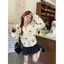 M.H STYLE ORDER Hàn Quốc màu tương phản tình yêu ấm áp áo len dệt kim cardigan nữ mùa thu và mùa đông mới đơn giản