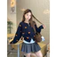 M.H STYLE ORDER Hàn Quốc màu tương phản tình yêu ấm áp áo len dệt kim cardigan nữ mùa thu và mùa đông mới đơn giản