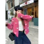 M.H STYLE ORDER Hàn Quốc màu tương phản tình yêu ấm áp áo len dệt kim cardigan nữ mùa thu và mùa đông mới đơn giản